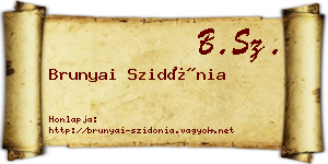 Brunyai Szidónia névjegykártya
